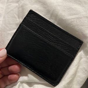 Black leather madewell card holder